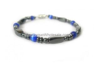 Magnet Clasp - 18cm Hematite Stone Beaded Bracelet